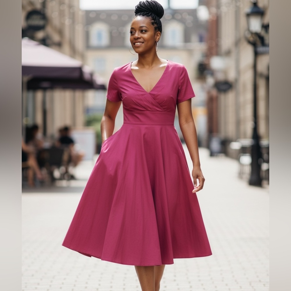 Magenta A Line Dress